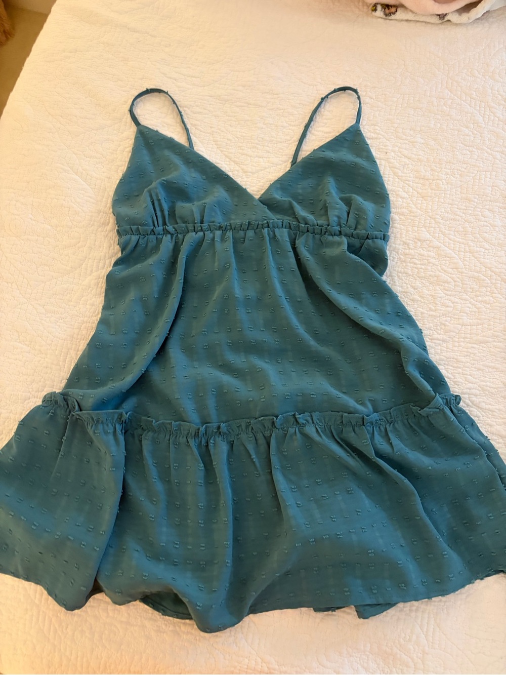 Forever 21 Teal Spaghetti Strap Mini Dress